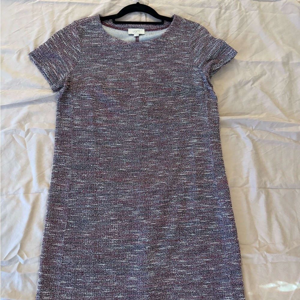 LOFT Purple Tweed Mini Dress